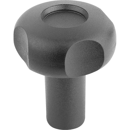 Kipp Star Grip With Extended Hub D=M08 D1=52 H=61 Thermoplastic, Black, Comp:Brass K1088.2520861